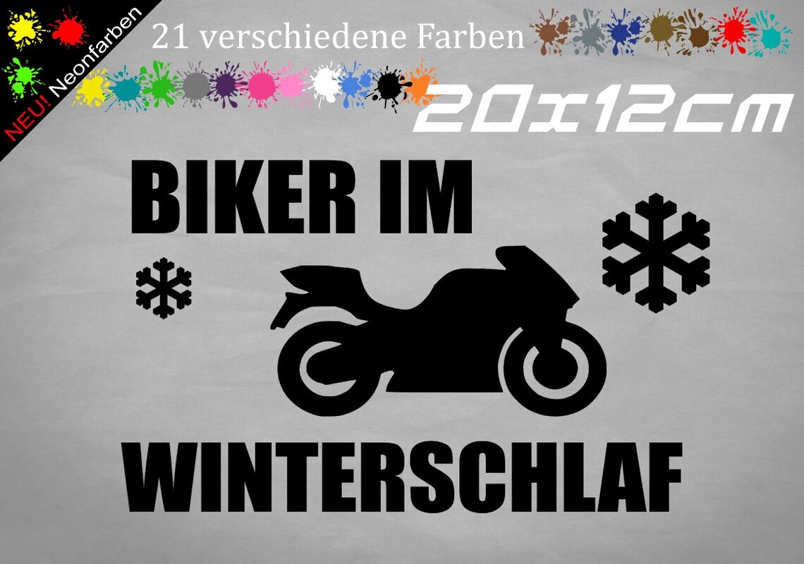 Biker im Winterschlaf Aufkleber Motorrad Chopper Tour Zweirad Etsy