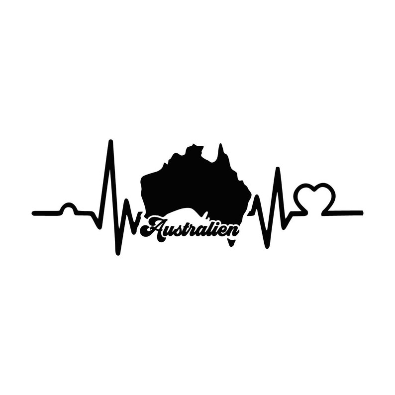 Australia Heartbeat Sticker Map Sticker Uluru Car Bike Decal Vinyl Etsy