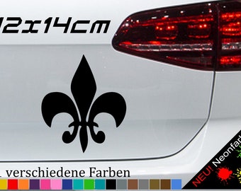 Sticker Lily 14 x 12 cm heraldic flower symbol Fleur De Lis New Louisiana JDM in 21 colors