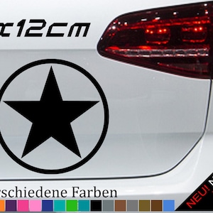 Star Sticker with Circle 12 x 12 cm Sticker Army US Army Vinyl Decal JDM Adhesive in 21 Colors
