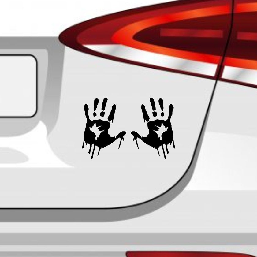 Bumper Sticker 2x Bloody Hands 6 Sizes Halloween Blood Fun | Etsy