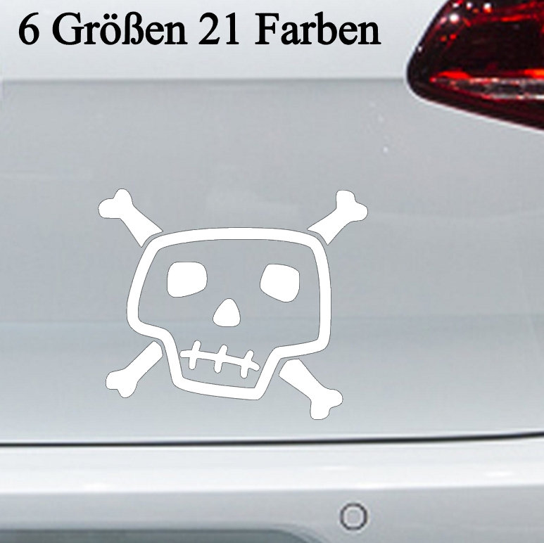 Totenkopf Aufkleber Skelett Sticker Schädel Skull Autoaufkleber Mittelfinger