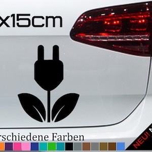 Elektroauto Aufkleber Blume Umwelt Go Green Sticker Aufkleber ECO Solar 15x12cm in 21 Farben