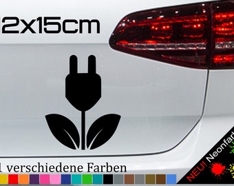 Elektroauto Aufkleber Blume Umwelt Go Green Sticker Aufkleber ECO Solar 15x12cm in 21 Farben