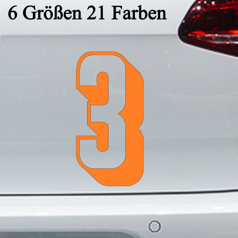 3D Number 3 Three Stickers -6 Sizes- Tirkot House Start Number Mailbox ...