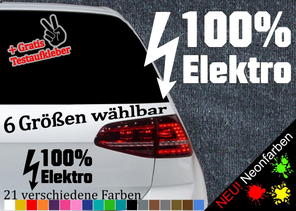 Adesivi 100% elettrici 6 misure 21 colori - transizione energetica elettrica per auto elettriche