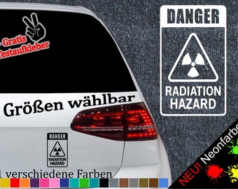 Etiqueta de peligro de radiación -6 Tamaño- Peligro de radiación Nota de escudo radiactivo
