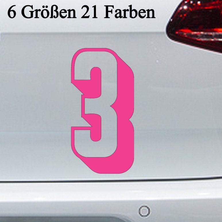 3by3 Sticker 3D Number 3 Three Stickers -6 Sizes- Tirkot House Start Number Mailbox ...
