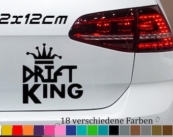 Drift King 12 x 12 cm Car Sticker Car FAF Tuning Slide Side JDM OEM Sticker in 18 Colors