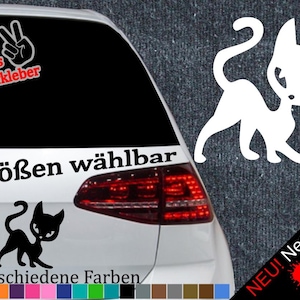 Happy Cat Aufkleber Katze Lustig Cartoon -6 Größen 21 Farben- Witzig Sticker JDM