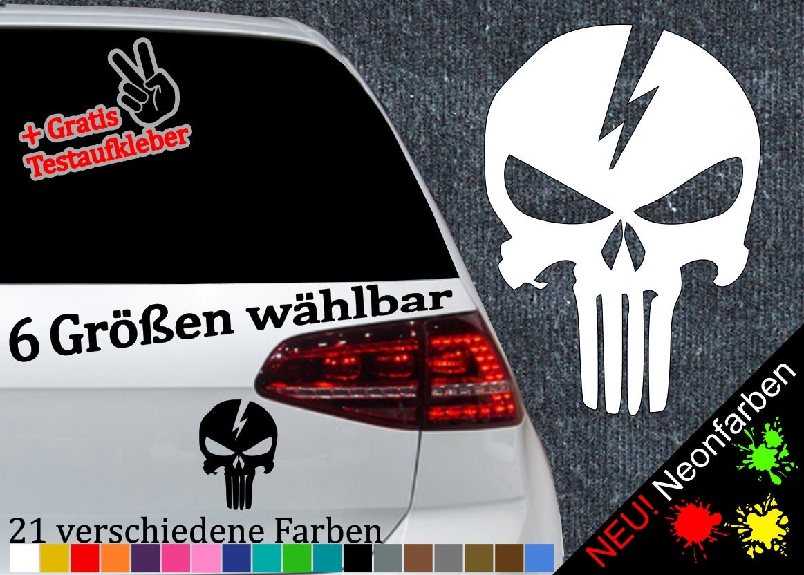 Totenkopf Totenschädel Motorrad Auto Sticker Emblem Aufkleber in