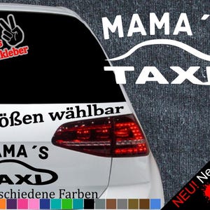 Mama's Taxi Stickers -6 Maten 21 Kleuren- Familie Rijbewijs Partij