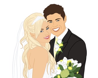 Custom Digital Wedding Illustration, Digital Portrait, Illustration from Photo, Wedding Portrait, Digital Download, Custom Art