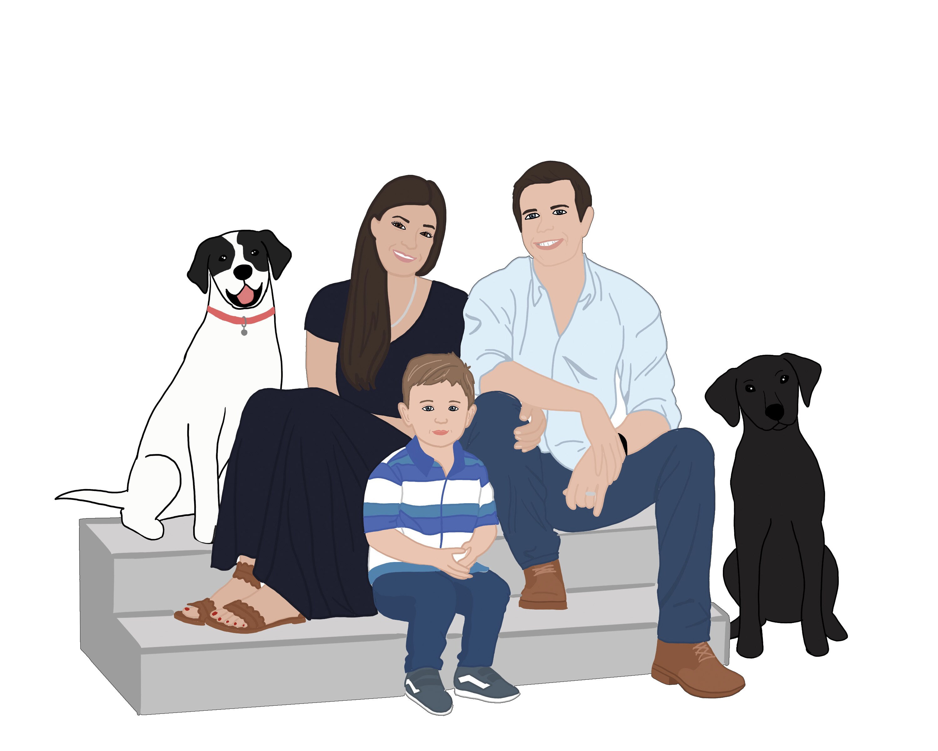 Custom Family Portrait Illustration, Custom Portrait of Family, Custom ...