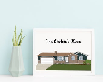 Custom Home Portrait, Digital Illustration, Realtor Closing Gift, Custom Home Drawing, Housewarming Gift, New Homeowner Gift,