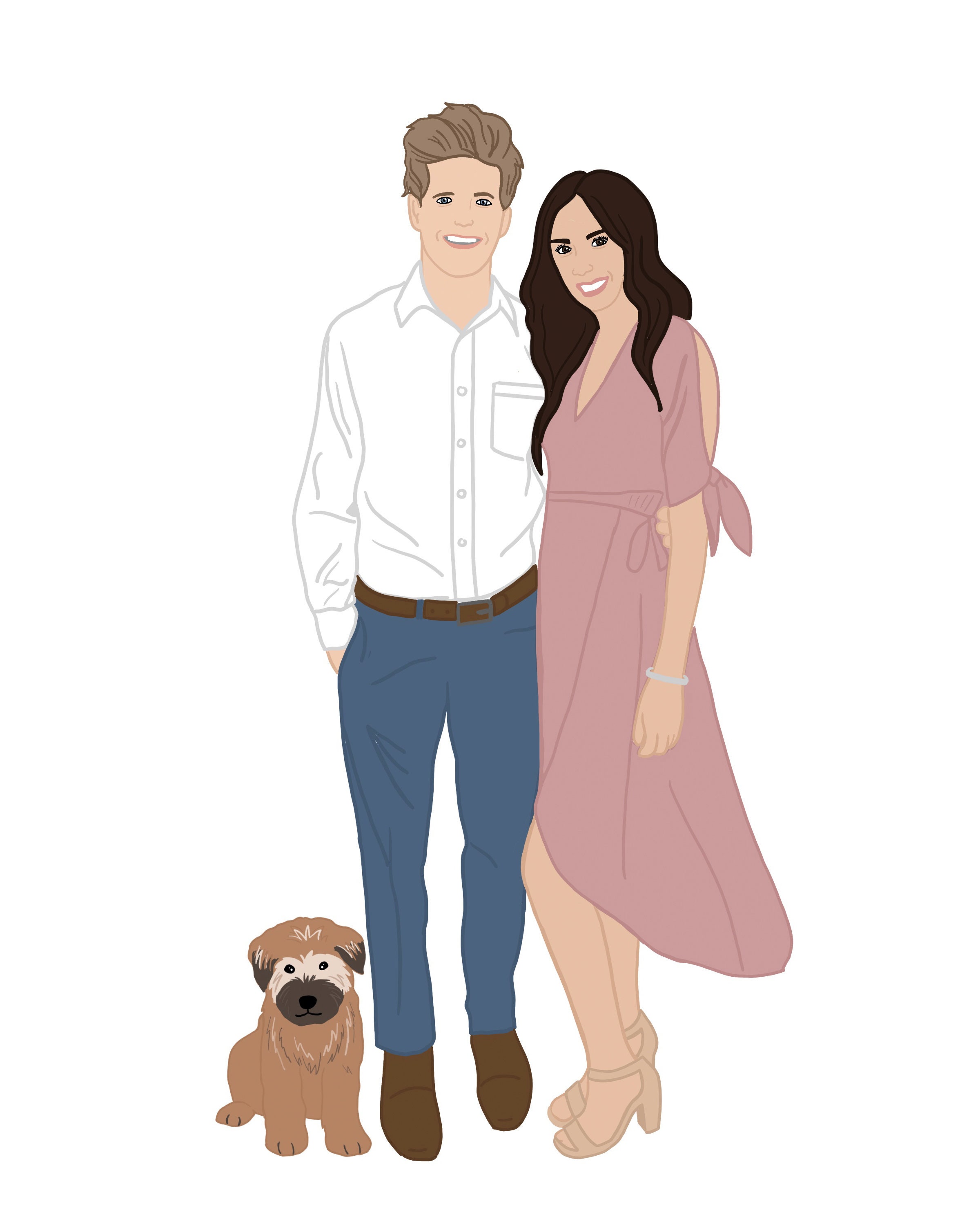 Custom Family Portrait Illustration, Custom Portrait of Family, Custom ...