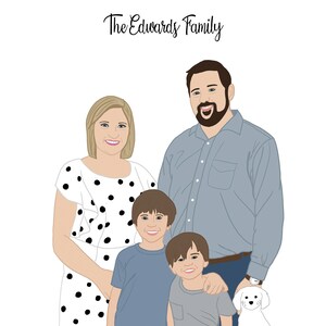 Custom Family Portrait Illustration, Custom Portrait of Family, Custom Family Illustration, Digital Family Portrait