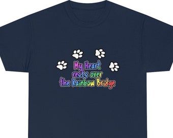 Dog or Cat Loss - rainbow bridge paw, furever in my heart, my heart rests over the rainbow bridge