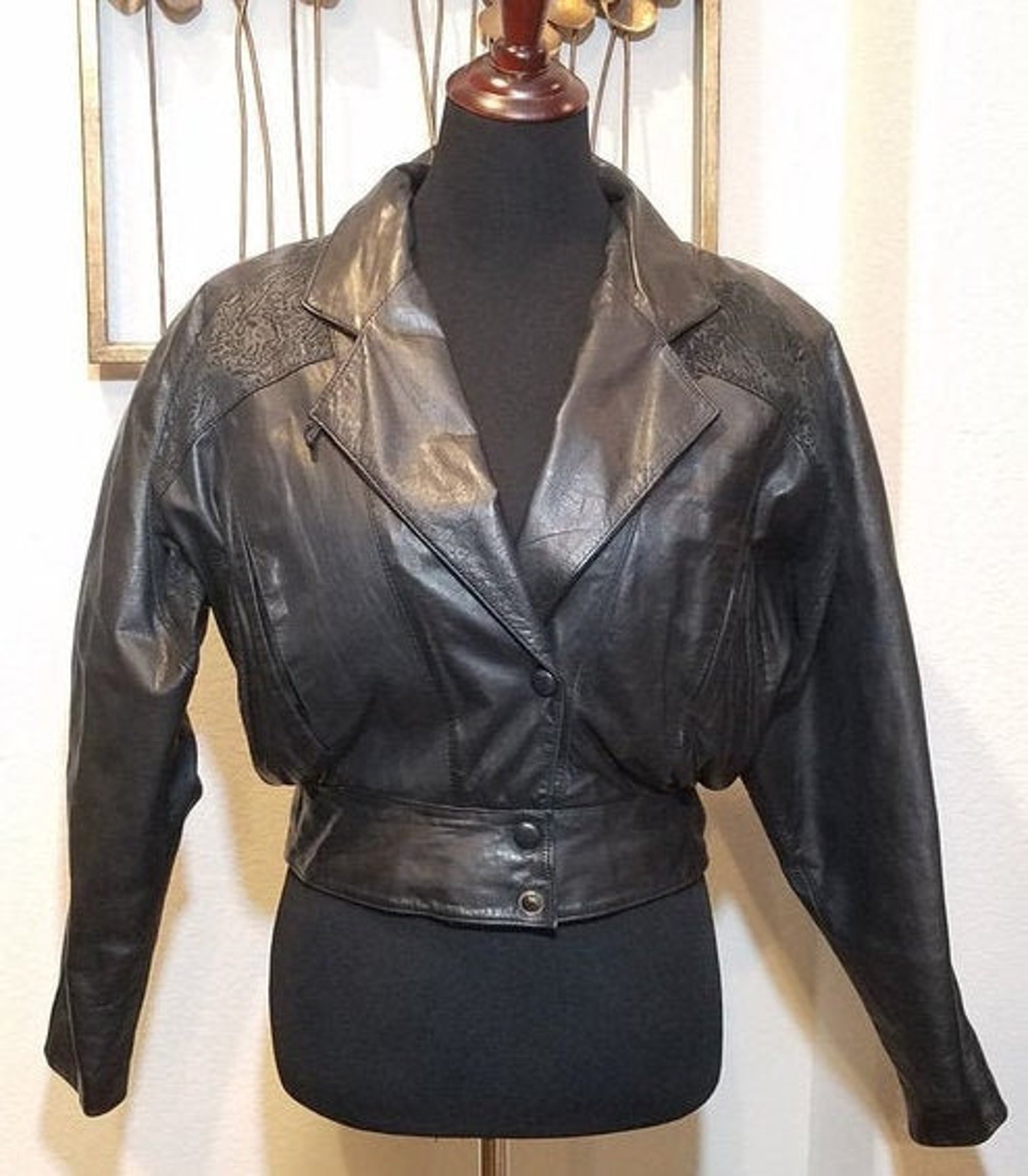 Byrnes & Baker Leather Jacket Vintage Cropped Leather Coat | Etsy