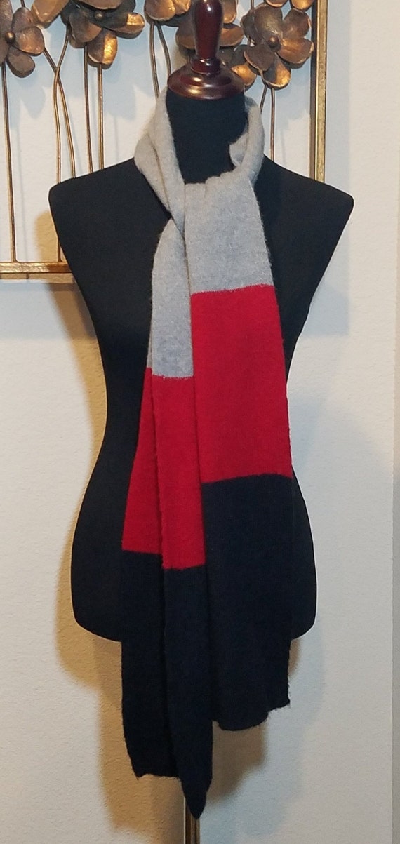 Men's Color Block Scarf, Men's Scarf, Classic Coat