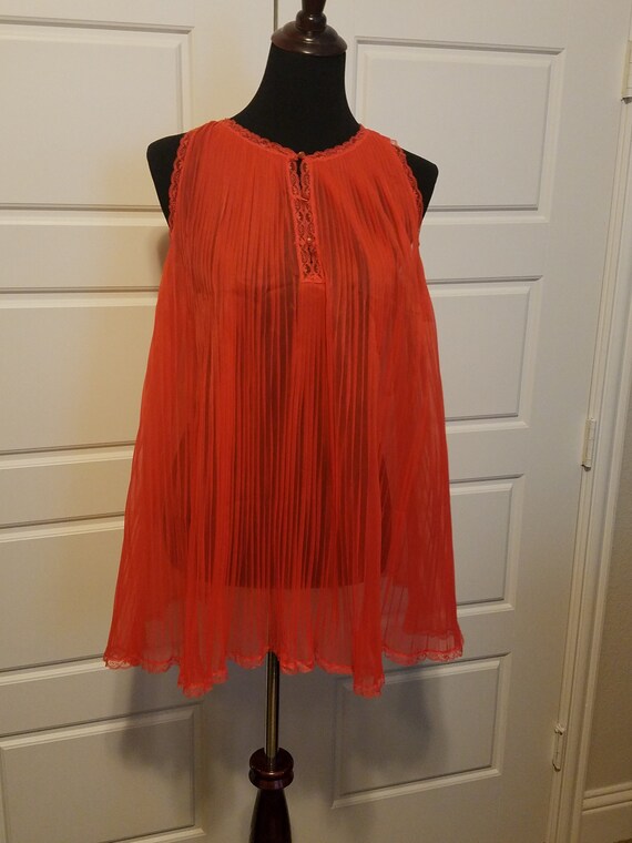 Vintage Babydoll, 1950s Pleated Sheer Babydoll, 19