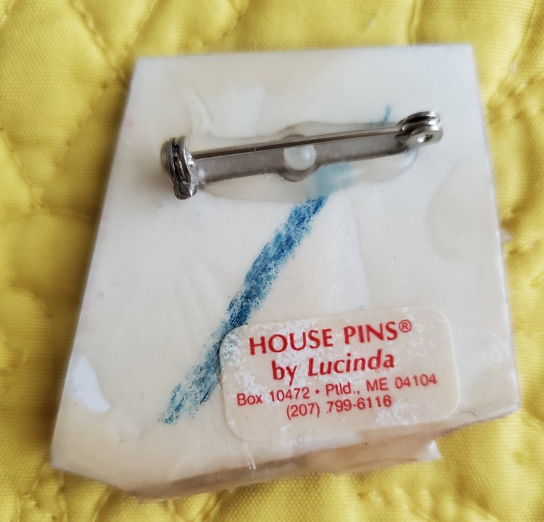 Acrylic House Brooch Vintage Brooch Vintage Lucinda House Full Moon Brooch House Pin by Lucinda Lucinda Pin Lucinda Yates Brooch