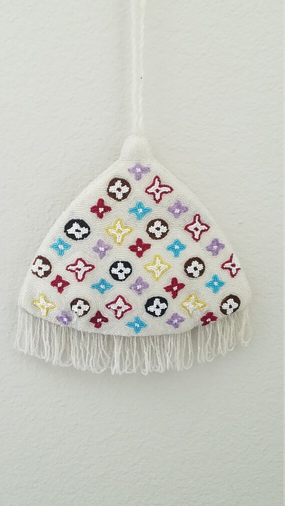 Beaded Shoulder Bag, Evening Shoulder Bag, White B