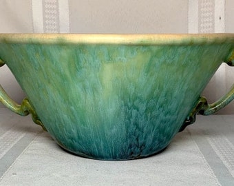 Roseville Pottery, Earlam Double Handled Centerpiece Bowl, Nice Glaze Arts & Crafts