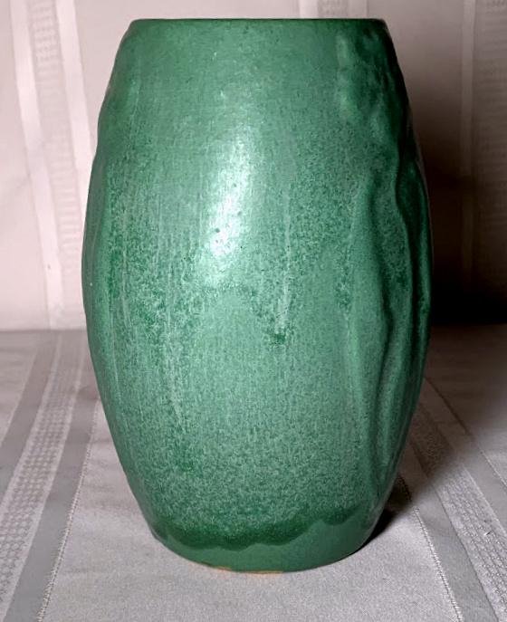 Zanesville Pottery, Arts & Crafts Floral Vase, Deep Matte Green