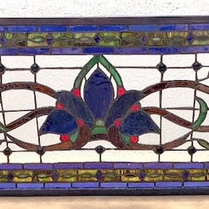 Fairy Tale Transom Stained and Leaded Glass Window, Victorian Flair