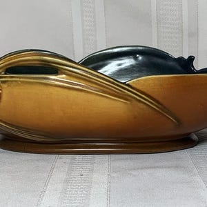 Roseville Pottery, Pinecone, Brown Console Bowl, Large Form, Great Detail, Nice