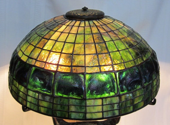 In the Manner of Tiffany Studios 16 Inch Turtleback Table Lamp