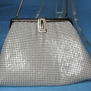 Whiting and Davis, Vintage Mesh Cream/White Evening Bag, Purse