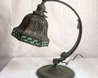 Handel Lamp Company, Sunset Palm Adjustable Table Lamp, Great Piano Lamp, Rare