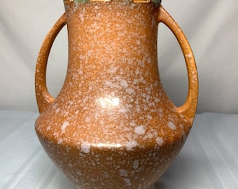 Roseville Pottery, Ferella, Large Brown Double Handled Vase, Wonderful Glaze