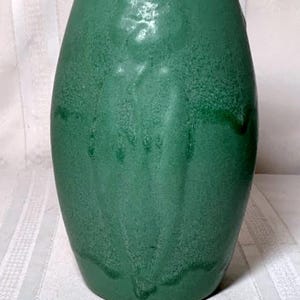 Zanesville Pottery, Arts & Crafts Blomvas, Djup Matt Grön, Fin