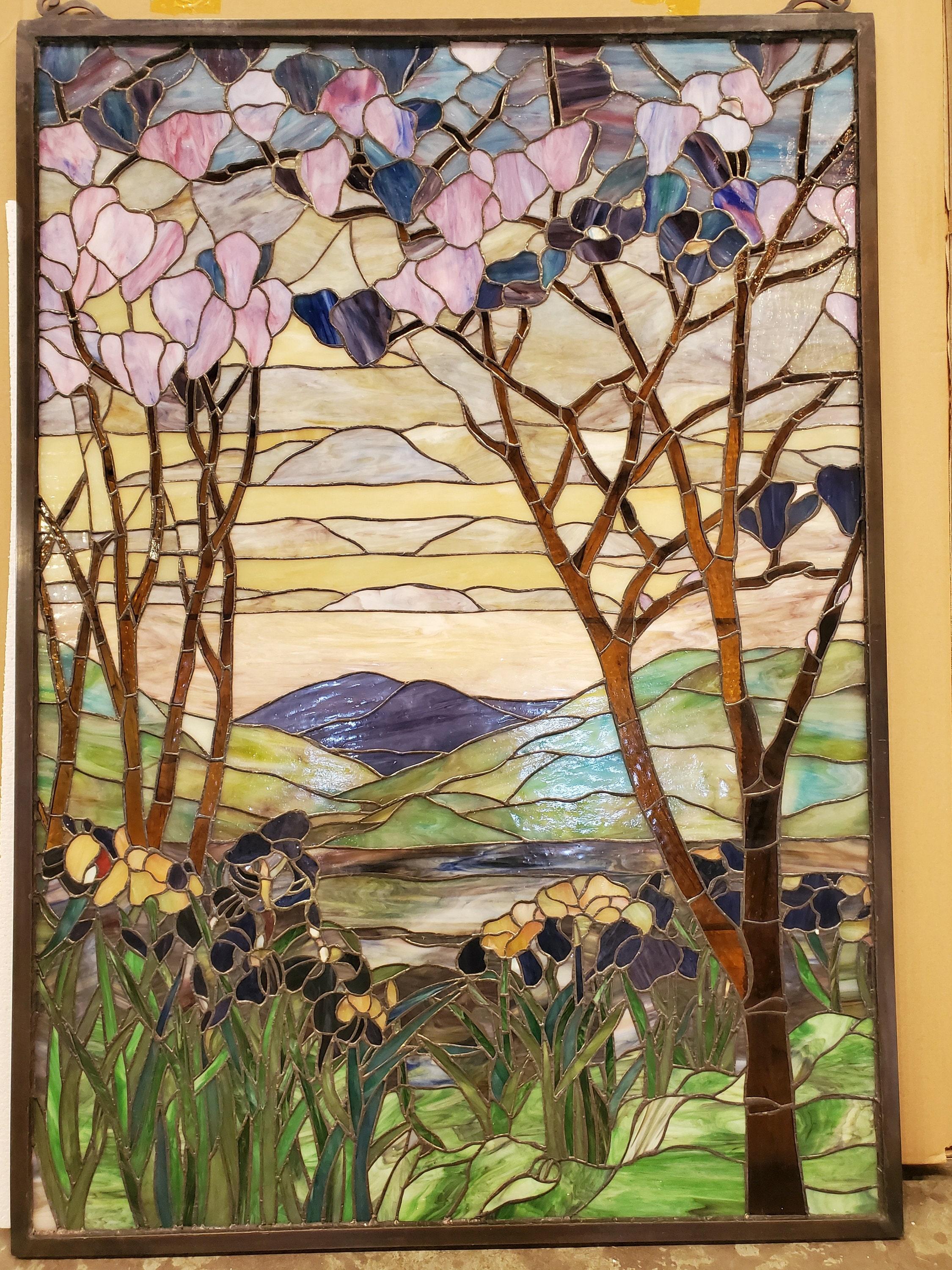 Designed by Louis C. Tiffany, Magnolias and Irises, American