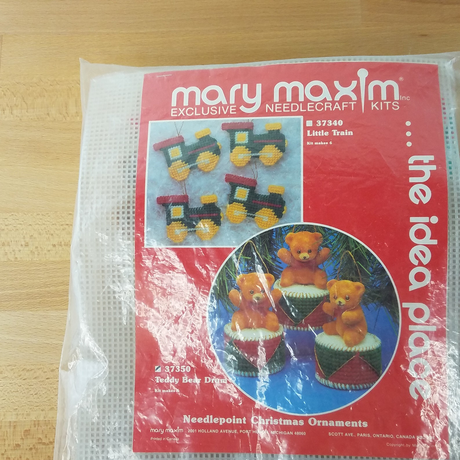 Vintage Mary Maxim Plastic Needlepoint Teddy Bear Drum Etsy New Zealand