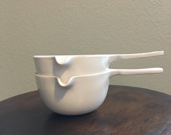 Coors Labware Porcelain Handled Dish Pair