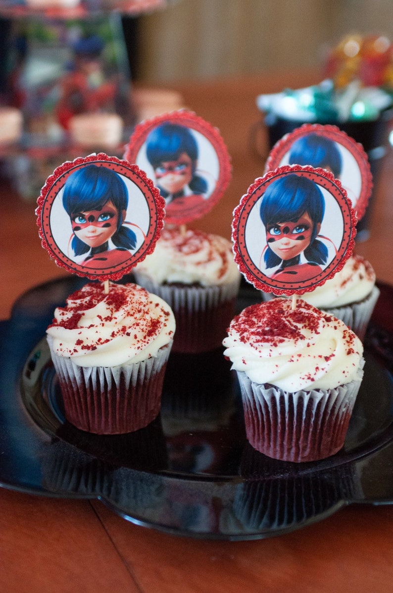 Miraculous Ladybug // DIY // Cupcake Toppers // Instant | Etsy