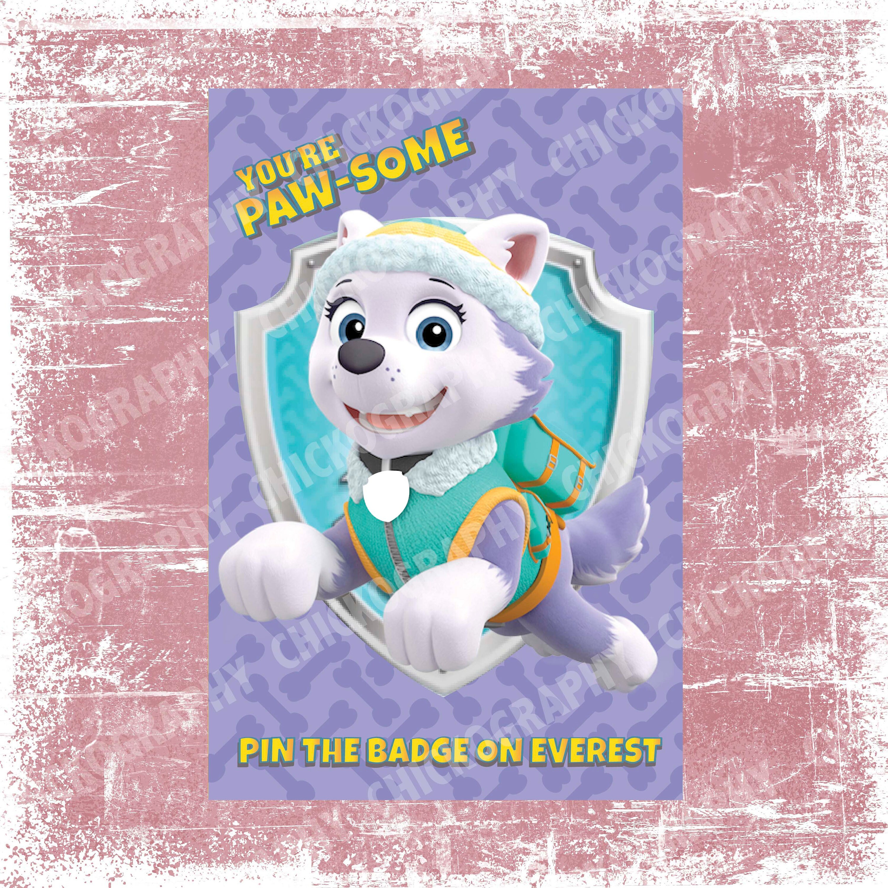 Pin the Badge on Everest Paw Patrol Birthday Printable Game | Etsy