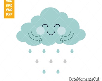 Happy Cloud Clipart Etsy
