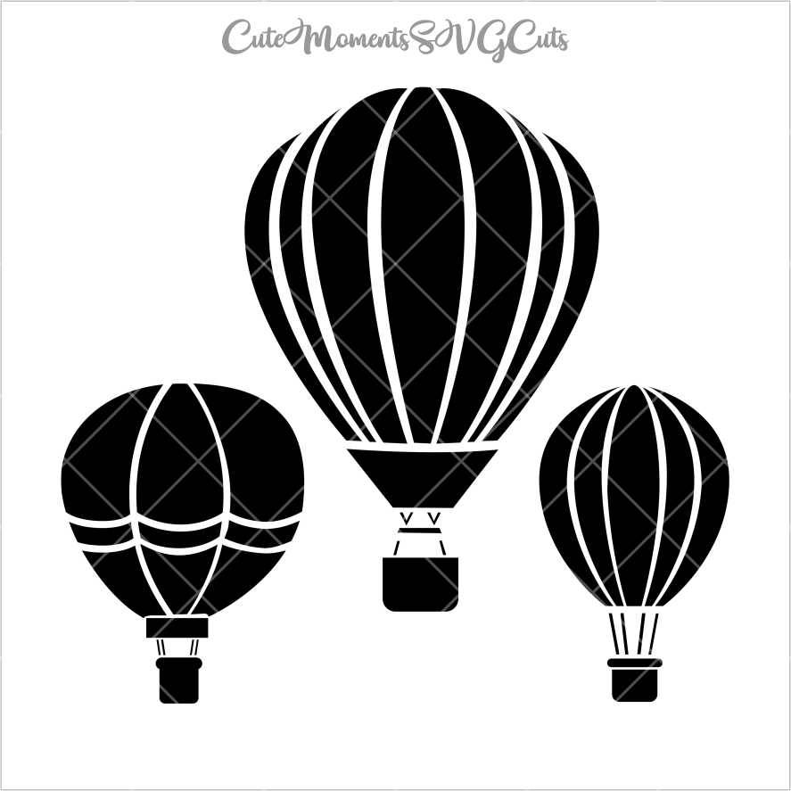 Download Hot Air Balloon Air Balloon SVG Cutting File Silhouette | Etsy