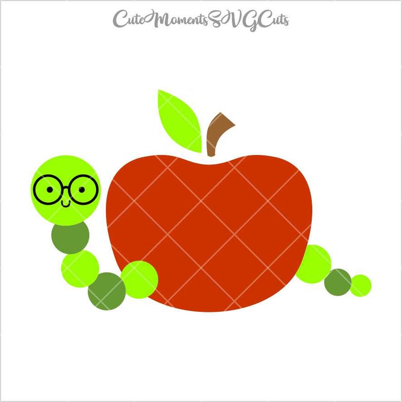 Download Apple with cute Worm SVG Cutting File Cricut clipart ...