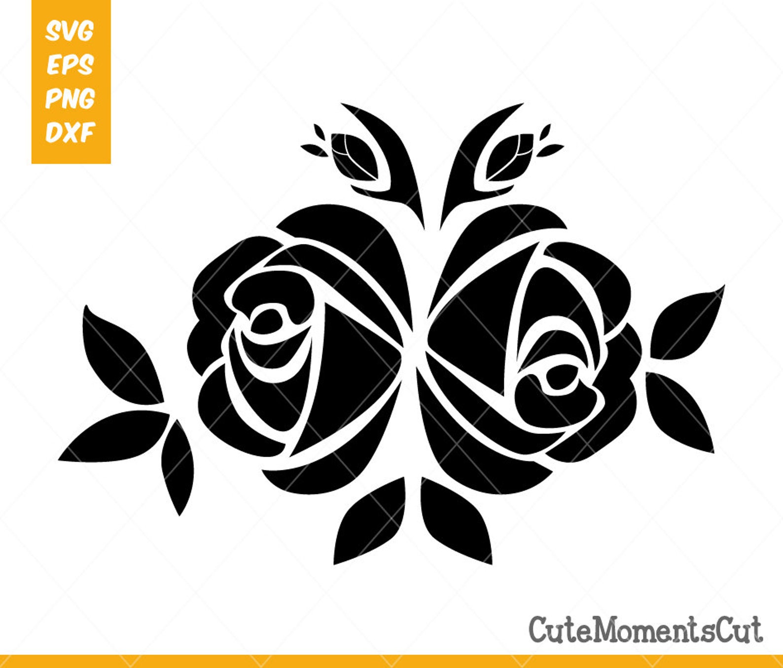 Black Roses Rose Flourish Cut File SVG Cutting File | Etsy
