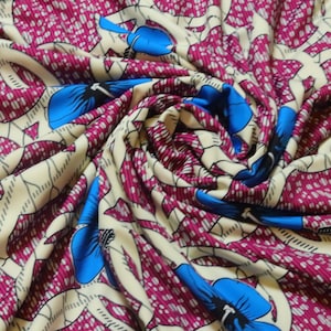 floral Olympian African-Inspired Lycra Fabric, 4-Way Stretch Fabric for Activewear,