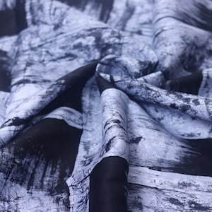 Black traditional Adire Batik fabric sold by the yard, black brush strokes adire fabric, handmade Nigerian cotton batik
