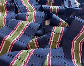 Handwoven Striped Aso Oke Fabric: Nigerian Cotton Textile Sold By The Strand