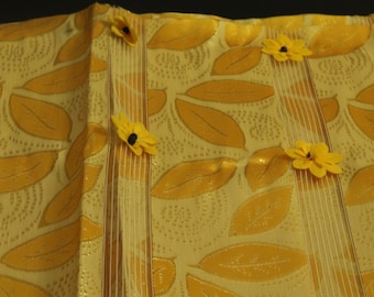 African Headtie, Nigerian Headtie, Floral Gele, Yellow-Gold paper Sego Gele, Price per single piece