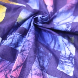 Block brush strokes hand printed batik fabric sold by the Yard, Vibrant handmade  cotton adire fabric